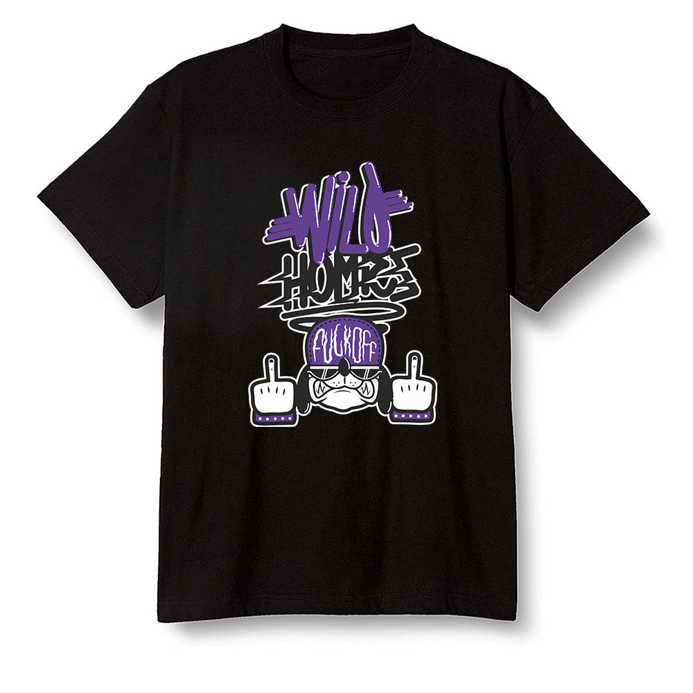 Pop Colour AJ1 Retro High OG Court Purple - Wild Homies  - Black Men T-shirt