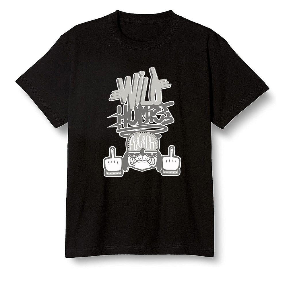 Pop Colour AJ1 Retro High '85 OG Neutral Grey - Wild Homies  - Black Men T-shirt
