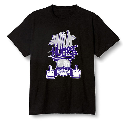 Pop Colour AJ1 High OG Court Purple - Wild Homies  - Black Men T-shirt