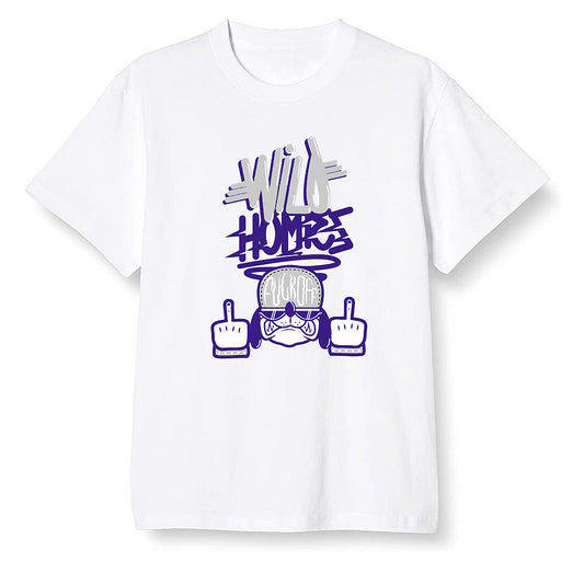 Pop Colour AJ1 High OG Court Purple - Wild Homies  - White Men T-shirt