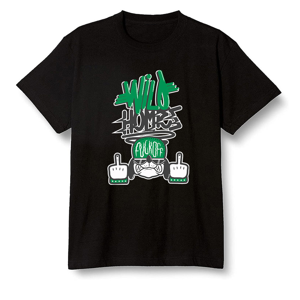 Pop Colour AJ1 High OG Lucky Green - Wild Homies  - Black Men T-shirt