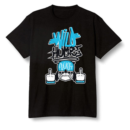 Pop Colour AJ13 Retro Obsidian Powder Blue - Wild Homies - Black Men T-shirt