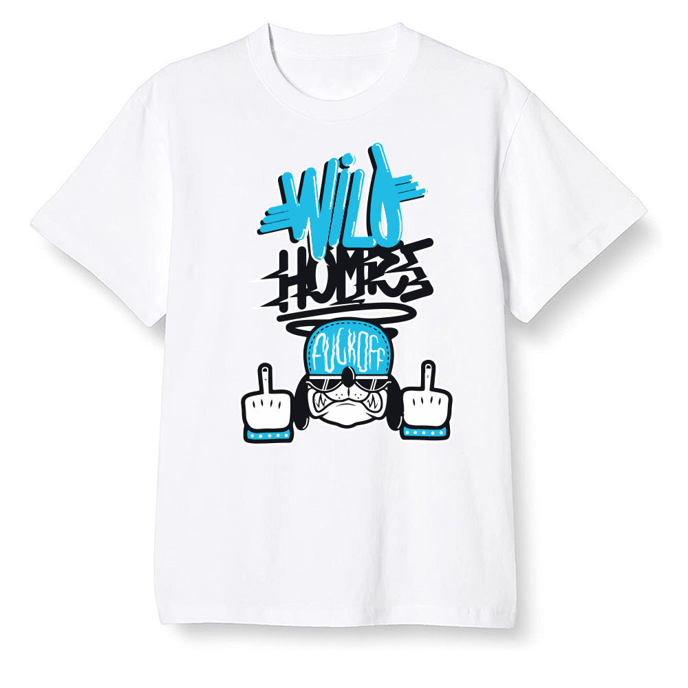 Pop Colour AJ13 Retro Obsidian Powder Blue - Wild Homies - White Men T-shirt