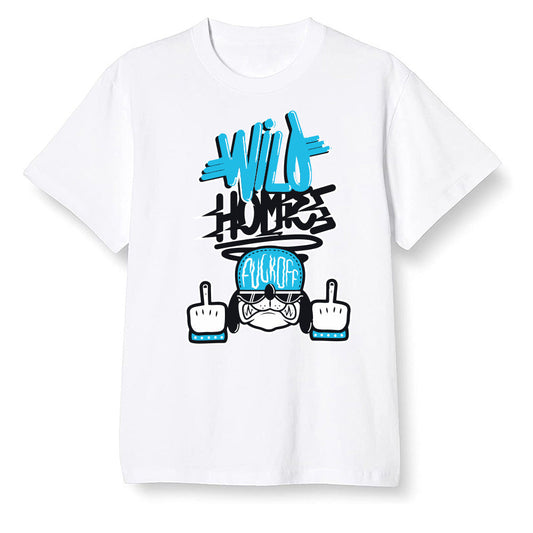 Pop Colour AJ13 Retro Obsidian Powder Blue - Wild Homies - White Men T-shirt