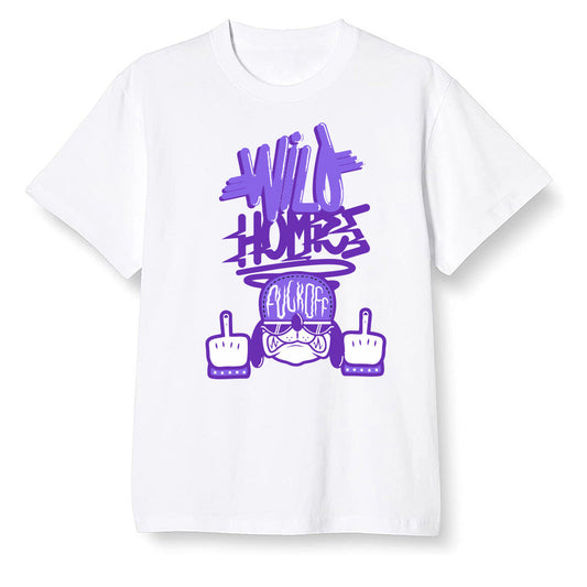 Pop Colour AJ13 Retro Court Purple - Wild Homies - White Men T-shirt