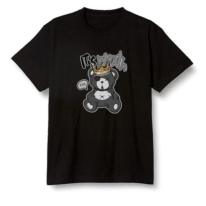 Pop Colour AJ1 Low 'Triple Black' Black - Worth Trying Teddy Bear - Black Men T-shirt