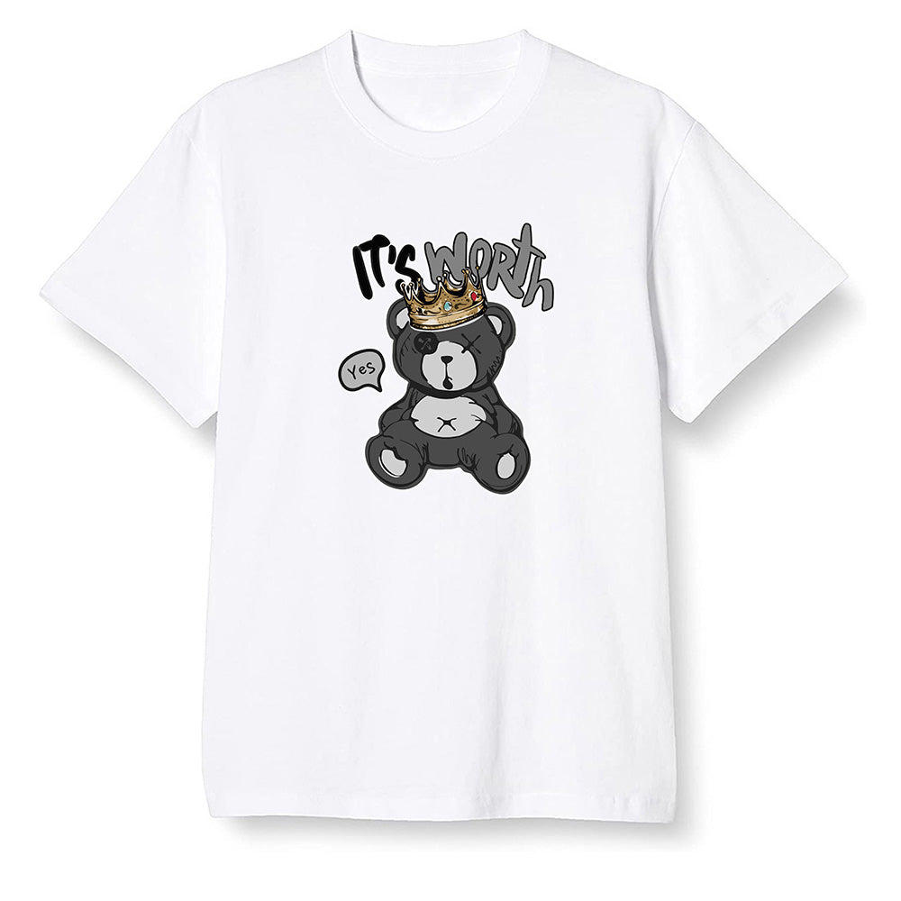 Pop Colour AJ1 Low 'Triple Black' Black - Worth Trying Teddy Bear - White Men T-shirt