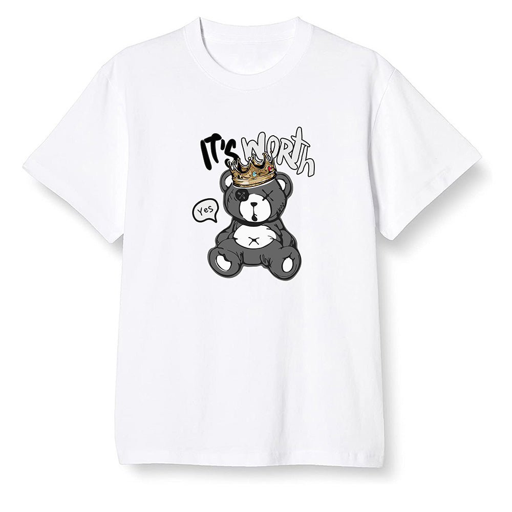 Pop Colour AJ1 High OG Black White - Worth Trying Teddy Bear - White Men T-shirt