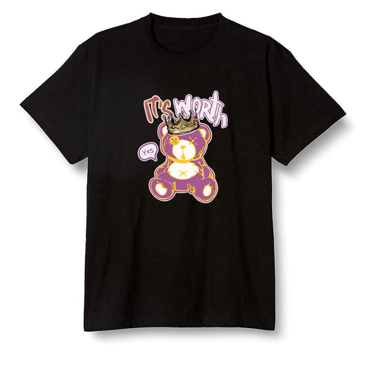 Pop Colour AJ1 Retro High OG Brotherhood - Worth Trying Teddy Bear - Black Men T-shirt