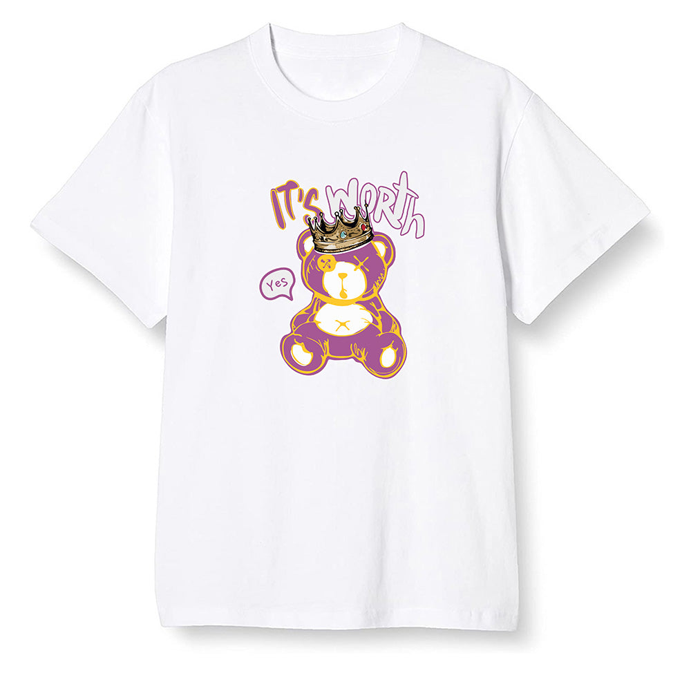 Pop Colour AJ1 Retro High OG Brotherhood - Worth Trying Teddy Bear - White Men T-shirt