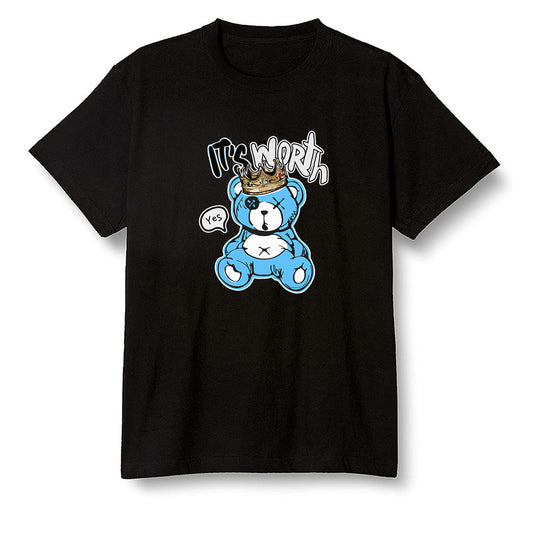 Pop Colour AJ1 NRG Joint Model - UNC - Worth Trying Teddy Bear - Black Men T-shirt