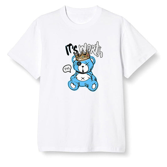 Pop Colour AJ1 NRG Joint Model - UNC - Worth Trying Teddy Bear - White Men T-shirt