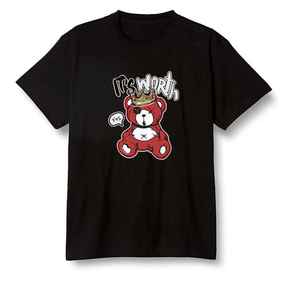 Pop Colour AJ1 High OG Satin Snake Chicago - Worth Trying Teddy Bear - Black Men T-shirt