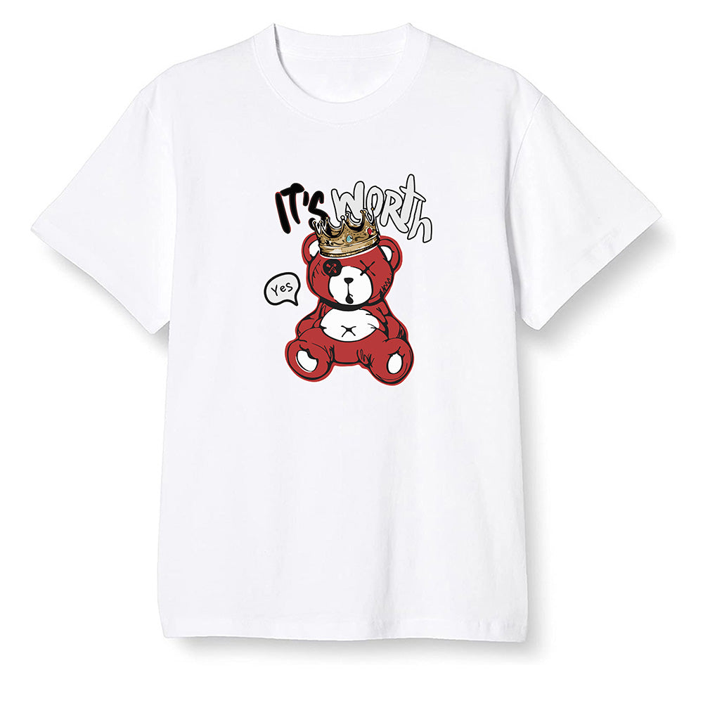 Pop Colour AJ1 High OG Satin Snake Chicago - Worth Trying Teddy Bear - White Men T-shirt