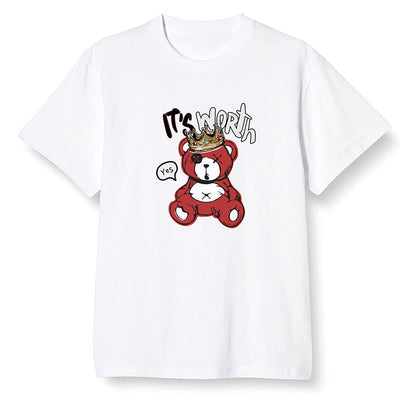 Pop Colour AJ1 High OG Satin Snake Chicago - Worth Trying Teddy Bear - White Men T-shirt