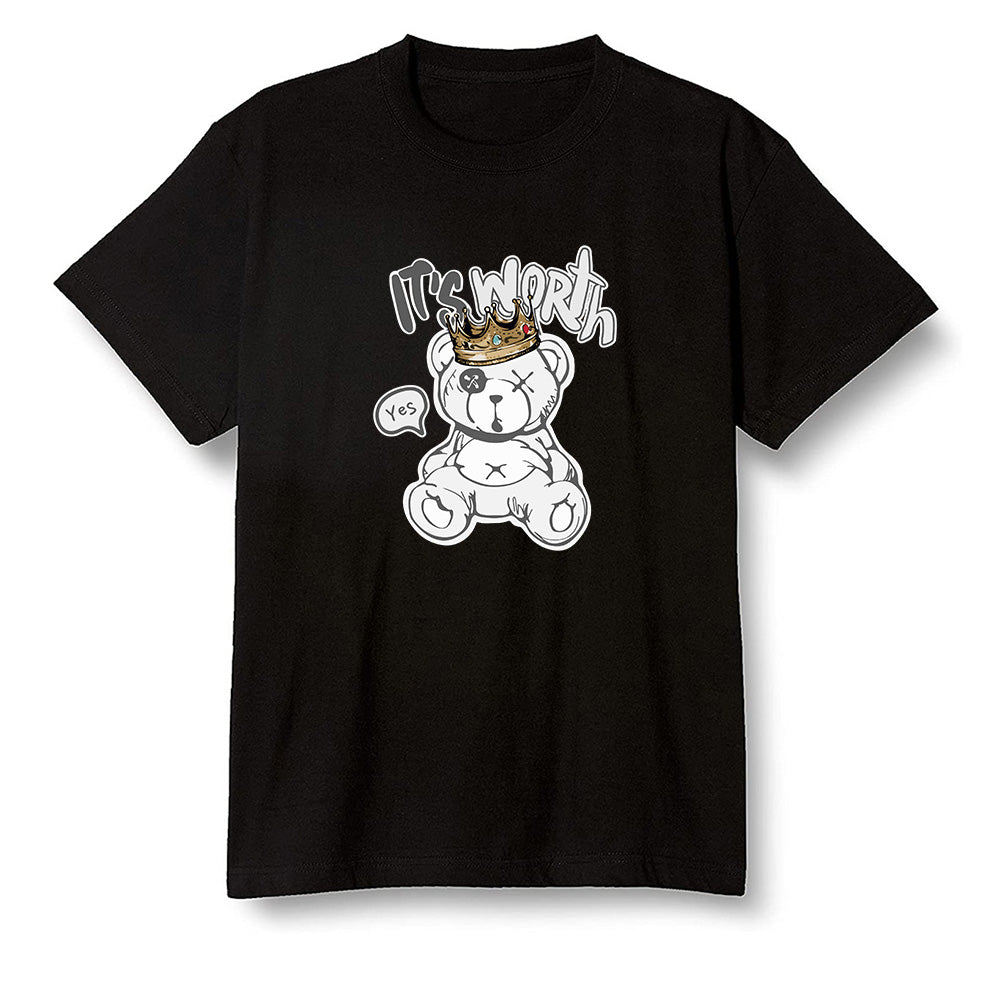 Pop Colour AJ1 Retro High OG CO Japan - Neutral Grey - Worth Trying Teddy Bear - Black Men T-shirt