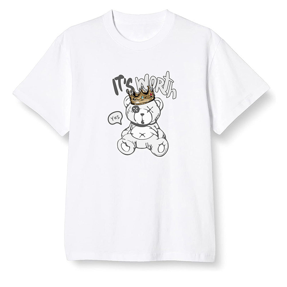 Pop Colour AJ1 Retro High OG CO Japan - Neutral Grey - Worth Trying Teddy Bear - White Men T-shirt
