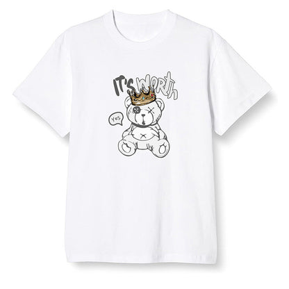 Pop Colour AJ1 Retro High OG CO Japan - Neutral Grey - Worth Trying Teddy Bear - White Men T-shirt