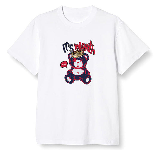 Pop Colour AJ6 Retro 'Doernbecher' 2019 Midnight Navy/White-Varsity Red-Metallic Gold - Worth Trying Teddy Bear - White Men T-shirt