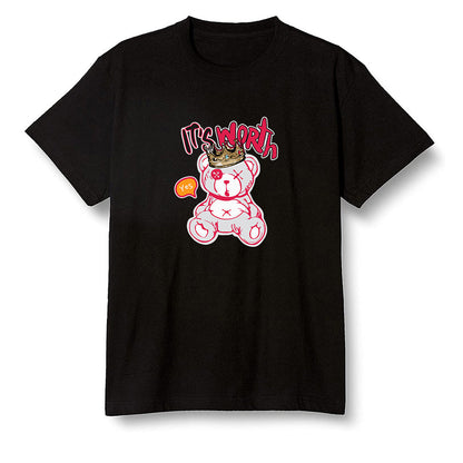 Pop Colour AJ6 Retro Hare - Worth Trying Teddy Bear - Black Men T-shirt