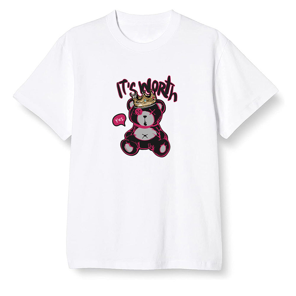 Pop Colour AJ6 Retro Bordeaux - Worth Trying Teddy Bear - White Men T-shirt
