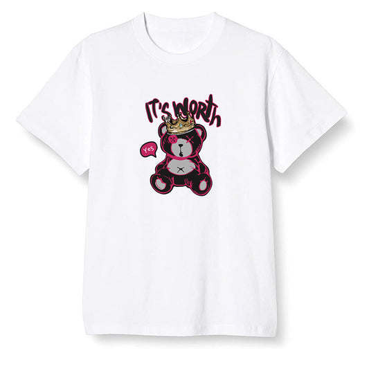 Pop Colour AJ6 Retro Bordeaux - Worth Trying Teddy Bear - White Men T-shirt