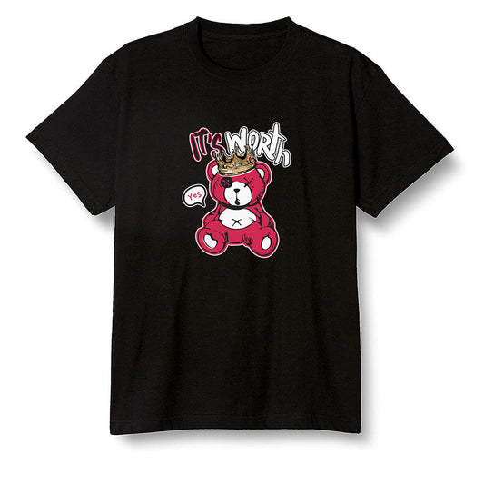 Pop Colour AJ6 Retro Carmine - Worth Trying Teddy Bear - Black Men T-shirt