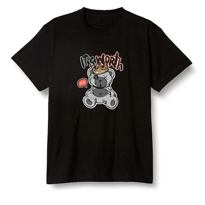 Pop Colour AJ6 Retro Psg Iron Grey Infrared - Worth Trying Teddy Bear - Black Men T-shirt