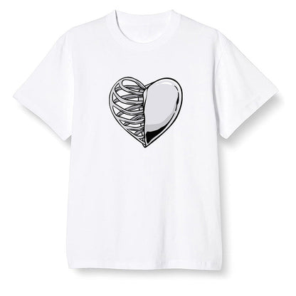 Pop Colour AJ1 Low Retro 'White' White/White-Metallic Silver - Your heart  - White Men T-shirt