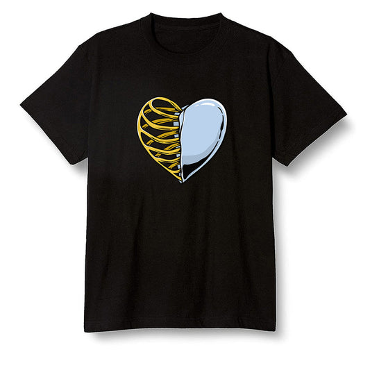 Pop Colour AJ1 Retro Low 'West Coast' White/Varsity Maize-University Blue - Your heart  - Black Men T-shirt