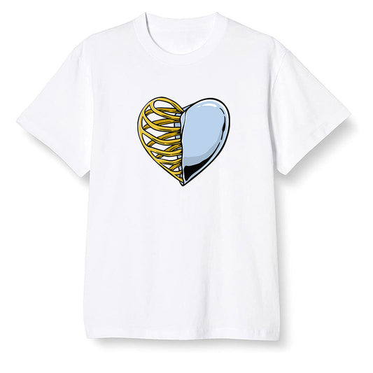 Pop Colour AJ1 Retro Low 'West Coast' White/Varsity Maize-University Blue - Your heart  - White Men T-shirt