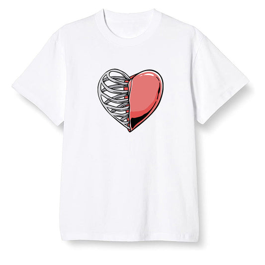 Pop Colour AJ1 Low GS Light Smoke Grey - Your heart  - White Men T-shirt
