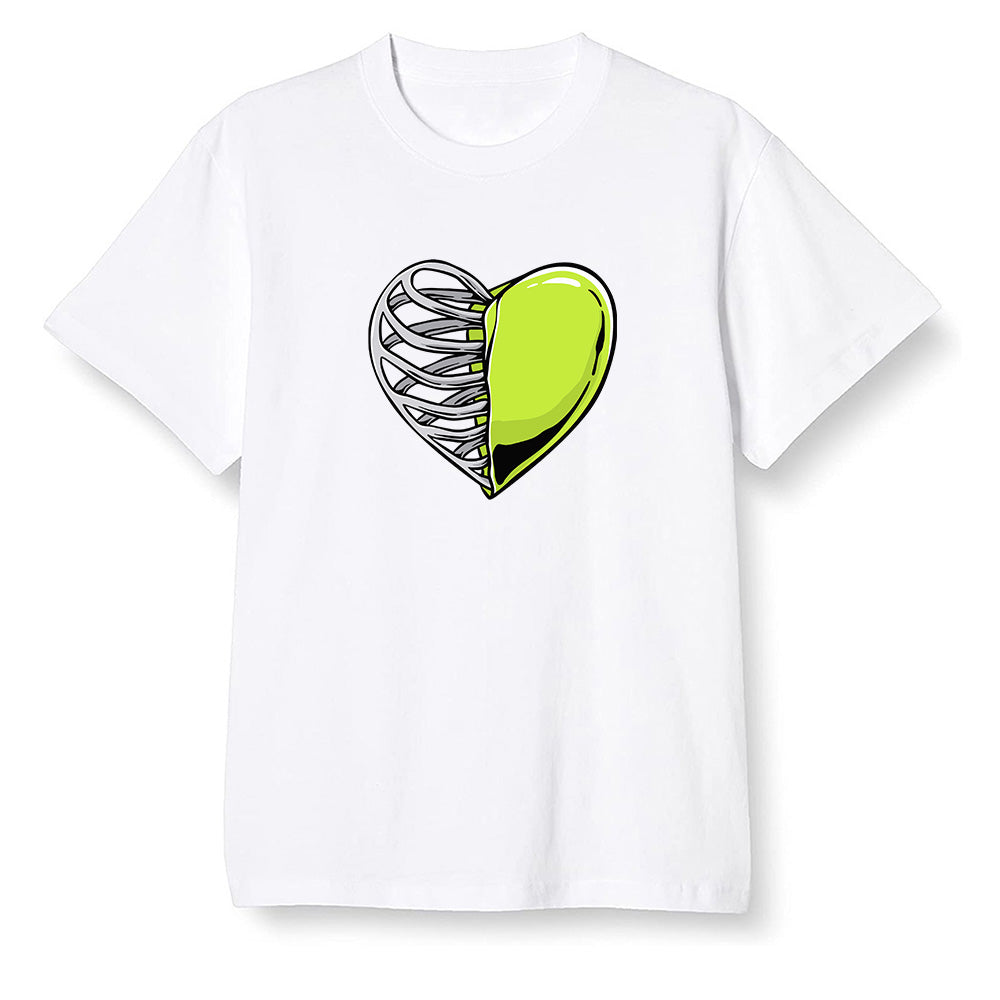 Pop Colour AJ1 Mid Grey Volt - Your heart  - White Men T-shirt
