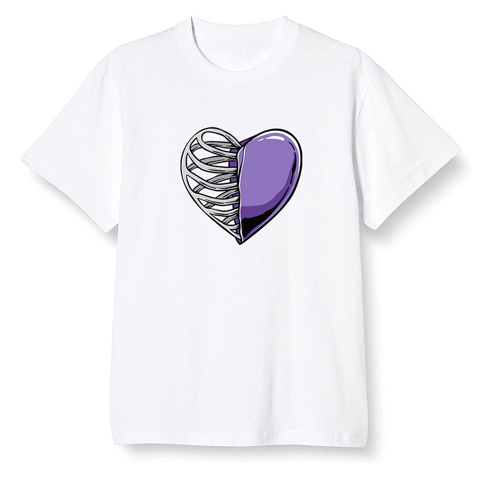 Pop Colour AJ1 Retro High OG Court Purple - Your heart  - White Men T-shirt