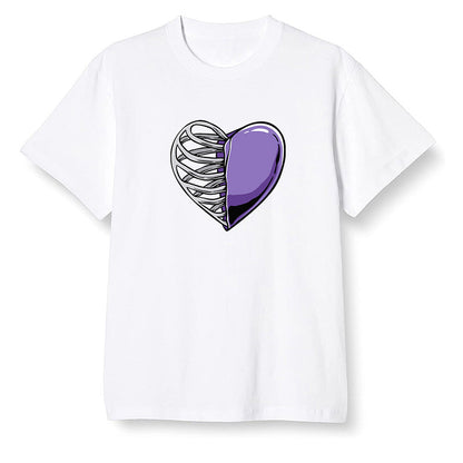 Pop Colour AJ1 Retro High OG Court Purple - Your heart  - White Men T-shirt