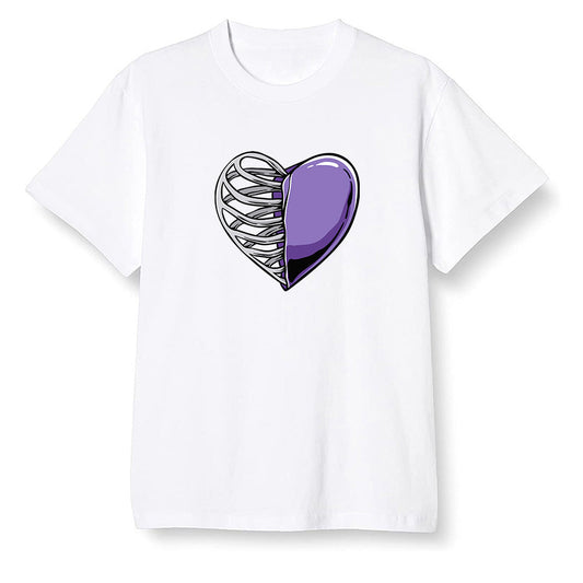 Pop Colour AJ1 Retro High OG Court Purple - Your heart  - White Men T-shirt