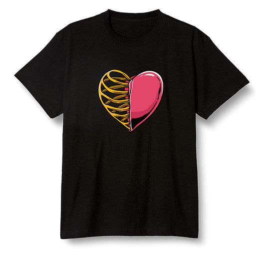 Pop Colour AJ1 Retro High OG Light Fusion Red - Your heart  - Black Men T-shirt