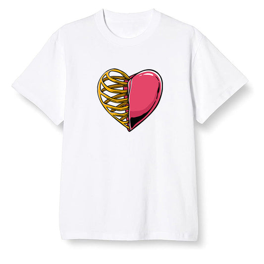 Pop Colour AJ1 Retro High OG Light Fusion Red - Your heart  - White Men T-shirt