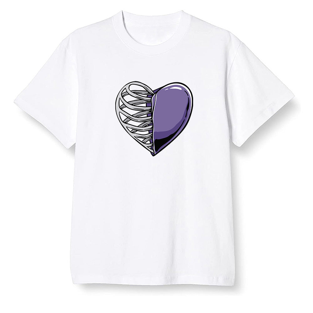 Pop Colour AJ1 High OG Court Purple - Your heart  - White Men T-shirt