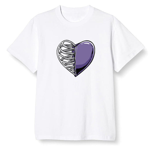 Pop Colour AJ1 High OG Court Purple - Your heart  - White Men T-shirt