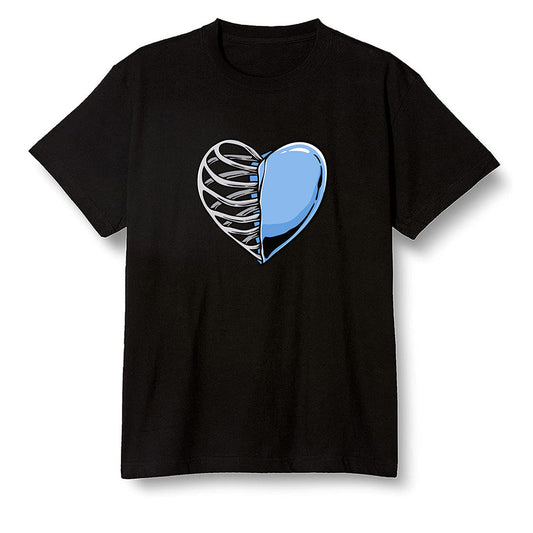 Pop Colour AJ1 High OG SP Fragment Design X Travis Scott - Your heart  - Black Men T-shirt