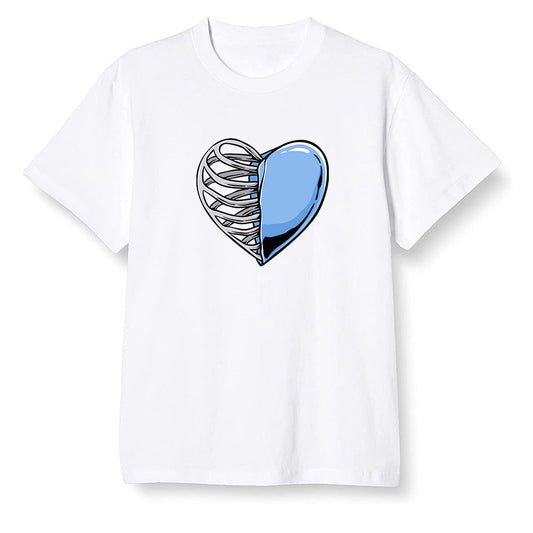 Pop Colour AJ1 High OG SP Fragment Design X Travis Scott - Your heart  - White Men T-shirt