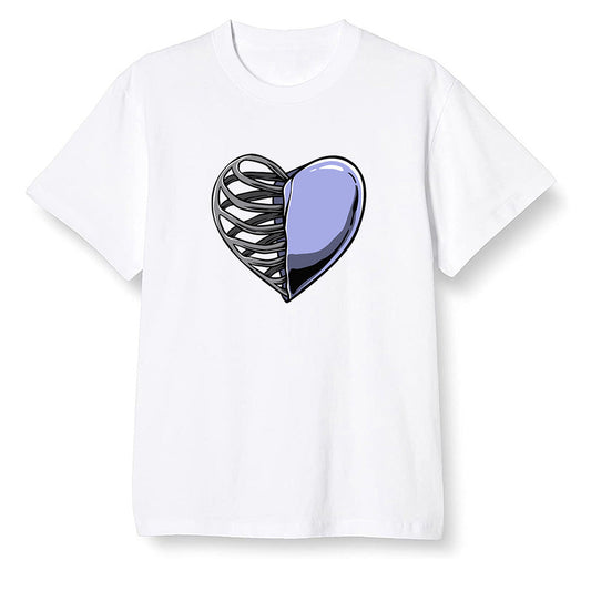 Pop Colour AJ6 Retro 'Doernbecher' 2019 Midnight Navy/White-Varsity Red-Metallic Gold - Your heart - White Men T-shirt