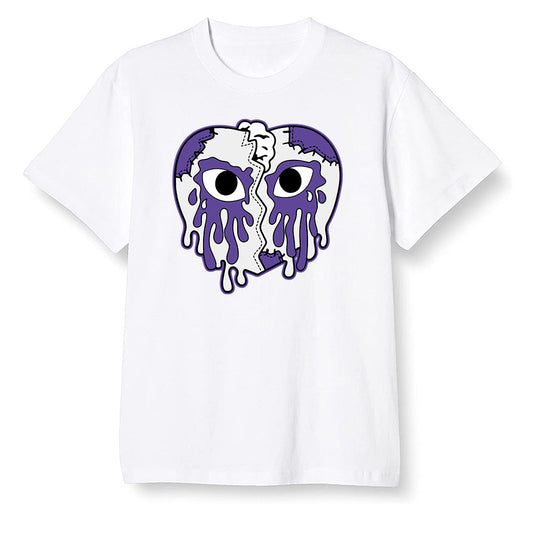 Pop Colour AJ1 Retro High OG Court Purple - i crying heart - White Men T-shirt