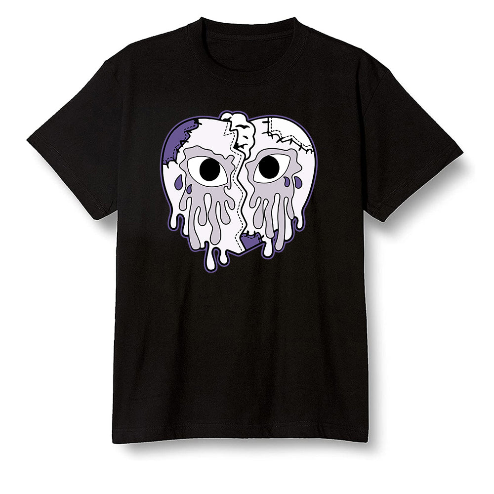 Pop Colour AJ1 High OG Court Purple - i crying heart - Black Men T-shirt