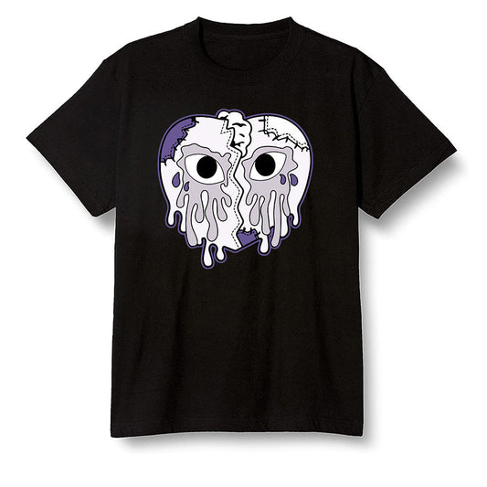 Pop Colour AJ1 High OG Court Purple - i crying heart - Black Men T-shirt