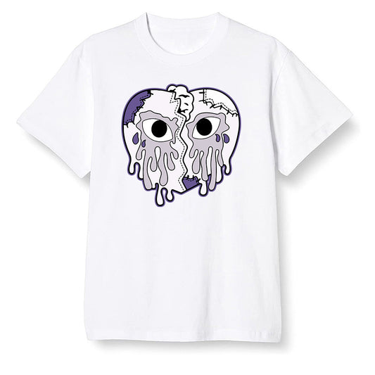 Pop Colour AJ1 High OG Court Purple - i crying heart - White Men T-shirt