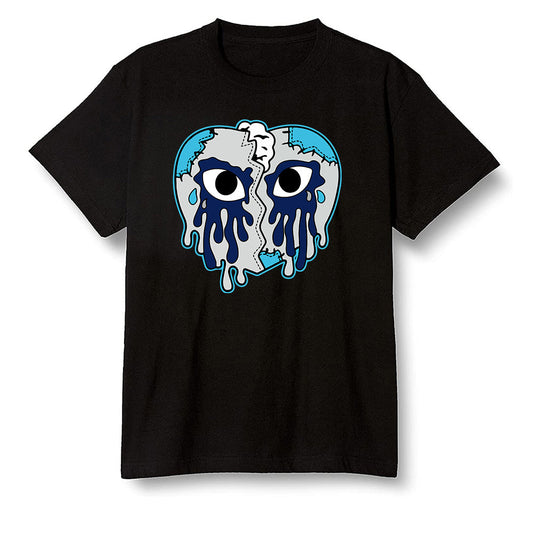 Pop Colour AJ13 Retro Obsidian Powder Blue - i crying heart - Black Men T-shirt