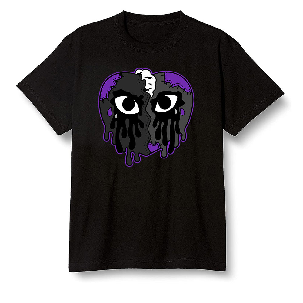 Pop Colour AJ13 Retro Court Purple - i crying heart - Black Men T-shirt