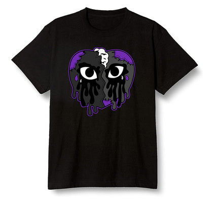 Pop Colour AJ13 Retro Court Purple - i crying heart - Black Men T-shirt
